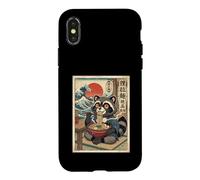 Carcasa para iPhone X/XS Lindo Mapache Comiendo Fideos Ramen - Estilo japonés Ukiyo-e