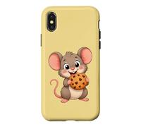 Carcasa para iPhone X/XS Lindo ratón de Dibujos Animados con Galletas Dulce Snack