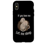 Carcasa para iPhone X/XS Lindo ratón Durmiente «Si me amas», déjame Dormir