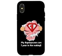 Carcasa para iPhone X/XS Lindo superhéroe 1 Año de Edad niñas