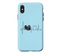 Carcasa para iPhone X/XS Línea de electrocardiograma de Latido del corazón del Perro maltés Los Perros Divertidos Son mi Cardio