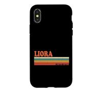 Carcasa para iPhone X/XS Liora Retro Personalizado Nombre Vintage Rayas
