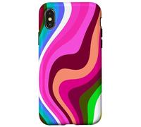 Carcasa para iPhone X/XS Liquid Swirl Retro 60s 70s Aesthetic Indie Hippie Funky