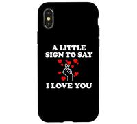 Carcasa para iPhone X/XS Little Sign to Say I Love You Valentine Romantic Day Couples