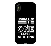 Carcasa para iPhone X/XS Living Life One Layer At A Time Impresora 3D Diseño Envejecido