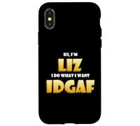Carcasa para iPhone X/XS Liz Joke Idgaf Meme Funny Halloween Decorations Elizabeth
