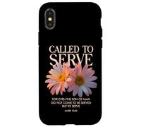 Carcasa para iPhone X/XS Llamado a Servir Flores cristianas con versículos bíblicos Florales
