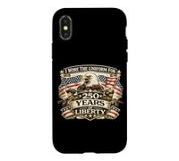 Carcasa para iPhone X/XS Llevé Uniforme Durante 250 años, Veterano de la Libertad, Eagle Flags, EE. UU.