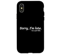 Carcasa para iPhone X/XS Lo Siento, llego Tarde, Vi una Mesa de Billar Divertido Jugador de Billar
