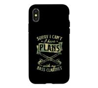 Carcasa para iPhone X/XS Lo Siento, no Puedo Tener Planes con mi Clarinete bajo