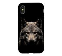 Carcasa para iPhone X/XS Lobo Dire Cara Luz De Luna Bosque Fauna Silvestre Naturaleza