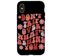 Carcasa para iPhone X/XS Look Ahead Not Behind You Retro Groovy Cita