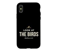 Carcasa para iPhone X/XS Look At The Birds Christian Bible Verse Matthew 6 26 Faith