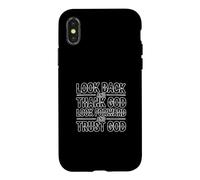 Carcasa para iPhone X/XS Look Back and Thank God Look Forward and Trust God