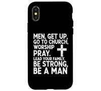 Carcasa para iPhone X/XS Los Hombres se levantan Van a la Iglesia Adoración Orar Guíe a su Familia
