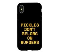 Carcasa para iPhone X/XS Los pepinillos no Pertenecen a Las Hamburguesas Hamburguesa Divertida de Comida rápida