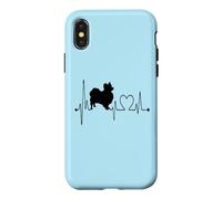 Carcasa para iPhone X/XS Los Perros Papillon Dog My Heartbeat EKG Son mis Amantes de los Perros cardiovasculares