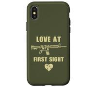 Carcasa para iPhone X/XS Love at First Sight - Men's Funny Sarcastic Gun Humor