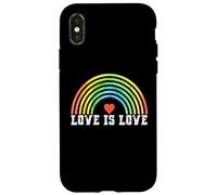 Carcasa para iPhone X/XS Love is Love Rainbow Vintage Pride LGBTQ
