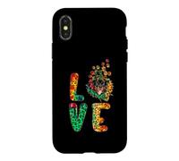 Carcasa para iPhone X/XS Love Rottweiler Dog Sunflower Tie Dye Funny Puppy Lover