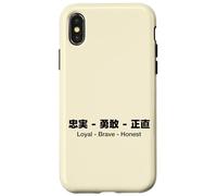 Carcasa para iPhone X/XS Loyal - Brave - Honest English & Japanese Quotes Version