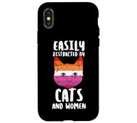 Carcasa para iPhone X/XS LTGBTQ Distracted by Cats Or Women Cita Love Lesbian
