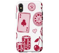 Carcasa para iPhone X/XS Lucky Girl Energy Gambling Playing Cards Cherries and Dice