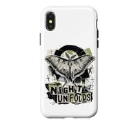 Carcasa para iPhone X/XS Luna Moth Noche Despliega Grunge Collage