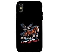 Carcasa para iPhone X/XS Ma de I America Patriot Eagle Brown Horse Western Wild