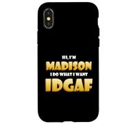 Carcasa para iPhone X/XS Madison Joke Idgaf Meme Funny Halloween Costume For Madi