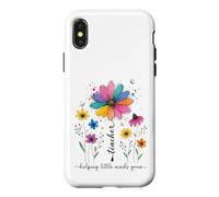 Carcasa para iPhone X/XS Maestro ayudando a pequeñas Mentes a Crecer diseño Floral