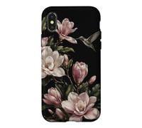 Carcasa para iPhone X/XS Magnolia Flores Colibrí Botánico Floral Naturaleza