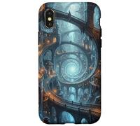 Carcasa para iPhone X/XS Mago Fantasía Ciudad Subterránea Portal Espiral Caverna