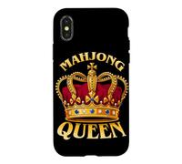 Carcasa para iPhone X/XS Mahjong Crown Chicas Damas Jugando Mahjong Noche de Juegos