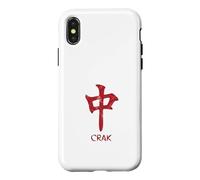 Carcasa para iPhone X/XS Mahjong Lovers Crak Red Dragon Símbolo Azulejos Puntos Bam Kung