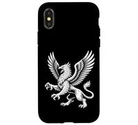 Carcasa para iPhone X/XS Majestuoso Griffin con alas Fierce Mythic Beast Line Art