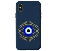 Carcasa para iPhone X/XS Mal de Ojo Azul con símbolo de protección mística para Hombres y Mujeres
