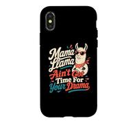 Carcasa para iPhone X/XS Mamá Llama No Hay Tiempo para el Drama Broma Llama Humor