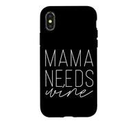 Carcasa para iPhone X/XS Mamá Necesita Vino Divertido mamá Adulto Bebida día de la Madre