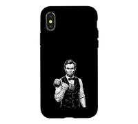 Carcasa para iPhone X/XS Mancuernas de Levantamiento de Abraham Lincoln Historia Divertida