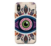 Carcasa para iPhone X/XS Mandala Evil Eye Art Style Boho Hippie Estética Tribal
