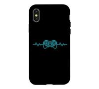 Carcasa para iPhone X/XS Mando De Videojuegos Píxeles Latidos del Corazón Retro
