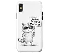 Carcasa para iPhone X/XS Manifestante pacífico no remunerado Humor Mapache Divertido