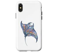 Carcasa para iPhone X/XS Manta Ray Abstracto Océano Arte Vida Marina Colorido