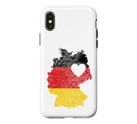 Carcasa para iPhone X/XS Mapa de Alemania con Bandera de corazón