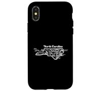 Carcasa para iPhone X/XS Mapa de Carolina del Norte, Estilo Minimalista, Viajes al Aire Libre