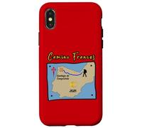 Carcasa para iPhone X/XS Mapa del Camino Francés 2026 Santiago de Compostela Peregrino