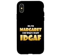 Carcasa para iPhone X/XS Margaret Joke Idgaf Meme Funny Halloween Girl Costume Maggie