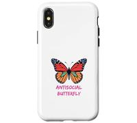 Carcasa para iPhone X/XS Mariposa Anti Social