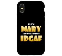 Carcasa para iPhone X/XS Mary Joke Idgaf Meme Funny Halloween Costume For Mary
